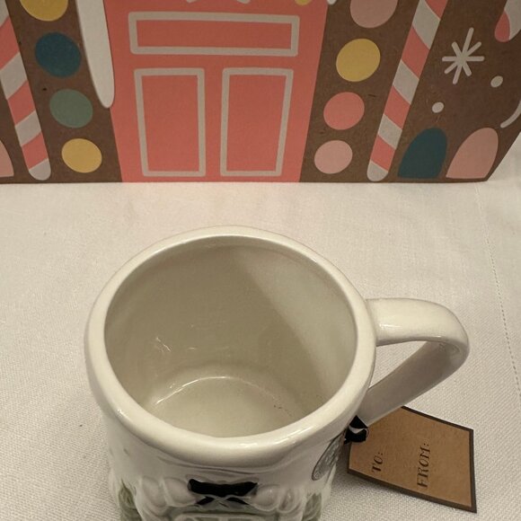 Peppermint & Pine Green Door House Wreath Bow Frosting Trimmed Mug NWT 2025 - Picture 5 of 5